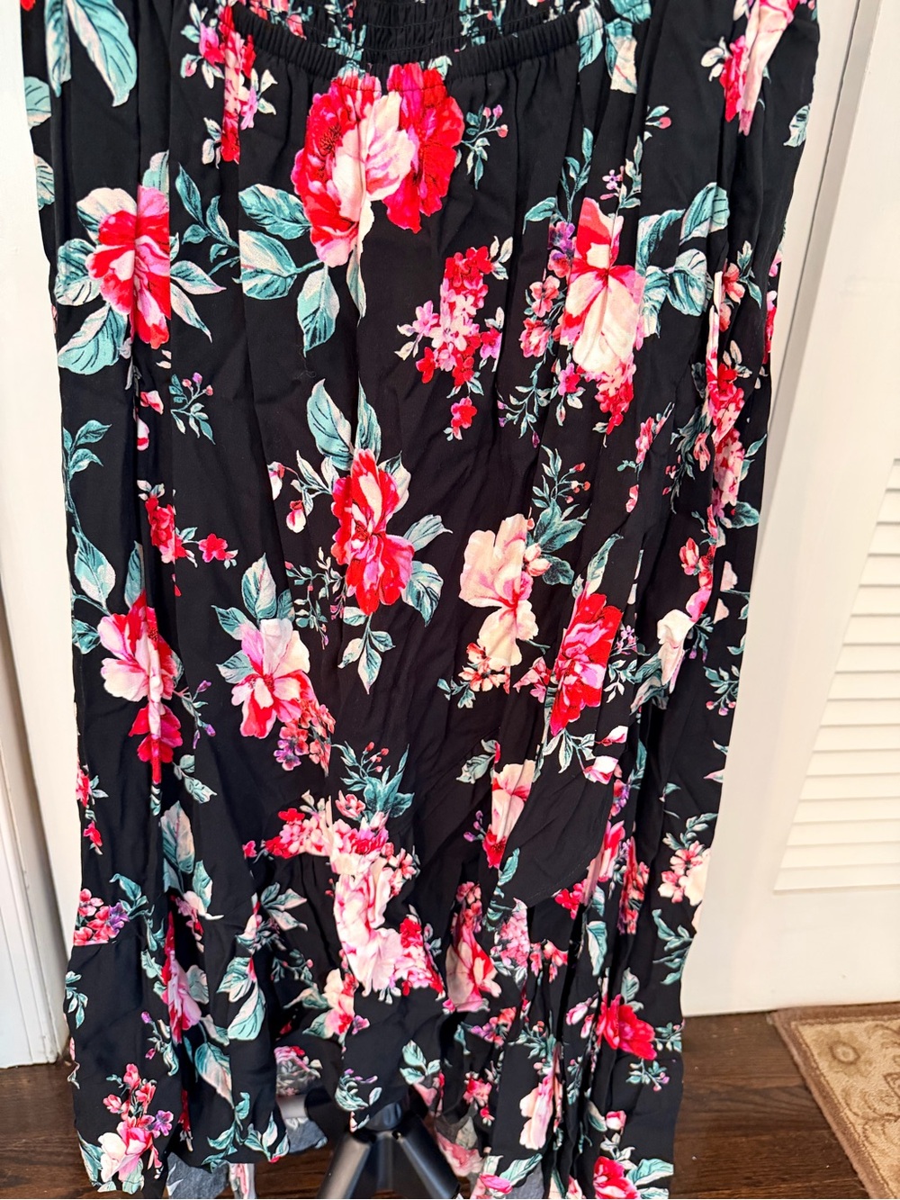 torrid Black Off-Shoulder Floral High-Low Dress - Picture 5 of 6